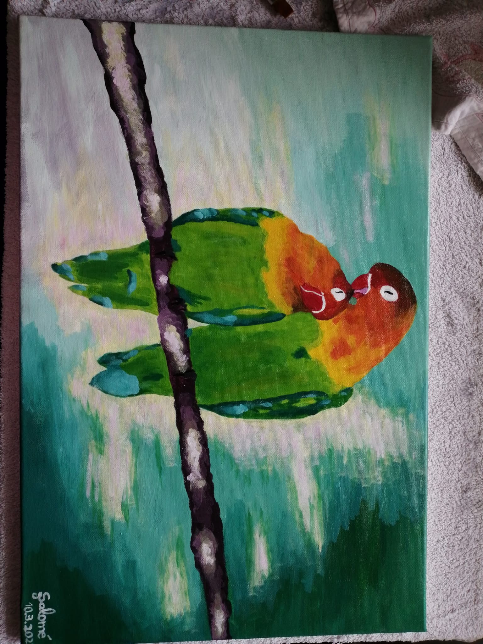 pintura acrílica de dois agarpónis